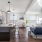 Bright, open concept apartment kitchen and living room in Boston